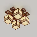 Chinese Style Ceiling Lights With Wooden Frames And Various Classic Designs 3d model