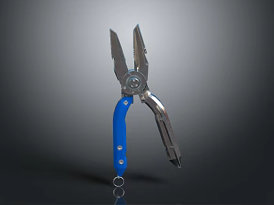Professional Hardware Tool Blue Handle Metal Pliers For Versatile Cutting And Gripping 3d model