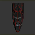 Sleek Futuristic Spaceship With Red Accents And Aerodynamic Design For Cosmic Aerospace Exploration