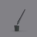 Smart Machine with Long Black Rod and Base on Gray Background 3d model