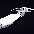 3D Rendering of Futuristic White Spaceship With Sleek Design and Extended Wings