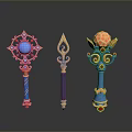Scepter Ancient Scepter Cane Ancient Scepter Magic Scepter Metal Scepter Classical Scepter Magic Scepter 3d model