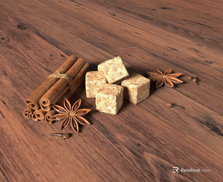 Stone Wood Decorative Items With Natural Texture And Rustic Elements For Home Decor 3d model 