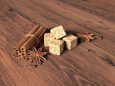 Stone Wood Decorative Items With Natural Texture And Rustic Elements For Home Decor 3d model