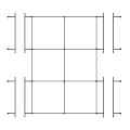 Garden Landscape Framework With Green Posts And Crossbars For Plant Support