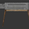 Modern Concrete Top Console Table With Drawers And Brass Metal Legs Design