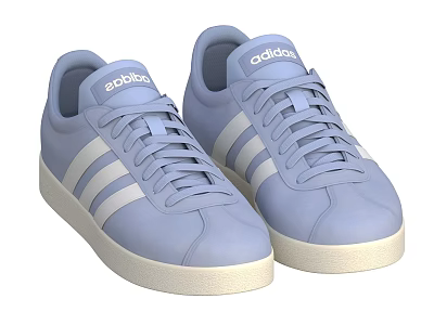 Adidas Light Blue Casual Sneakers With White Stripes And White Sole 3d model