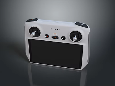 White Drone Remote Controller With Screen Control Knobs And Buttons 3d model