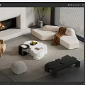 edra sofa coffee table combination 3d model