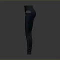 High Waisted Dark Slim Fit Pants With Zipper Detail And Panel Design