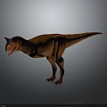 Realistic Brown Spotted Dinosaur Standing in 3D Render with Gray Studio Background 3d model