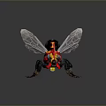 Game and Movie Character With Transparent Wings Head I Symbol Yellow Red Details