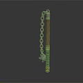 Traditional Martial Arts Nunchaku Weapon With Silver Chain And Copper Handles