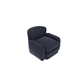Navy Blue Accent Chair Upholstered Fabric With Plush Seat Cushion Armrests Modern Design