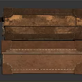 Vintage Leather Suitcases Stacked with Metal Locks and Name Tags
