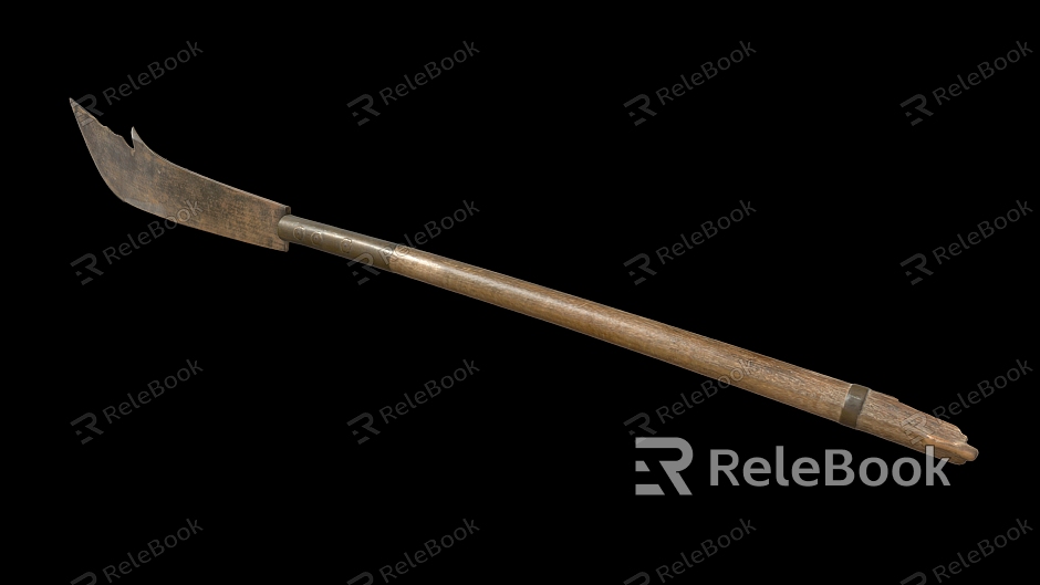 long axe axe long knife weapon spear model