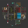 Colorful Layered Modular Architectural Structure With Small Rooms Balconies And Green Plants