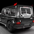 Black Sporty SUV Featuring Sleek Front Grille Red Accents And Headlights