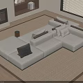Light Gray Sectional Sofa In Modern Living Room With Plush Pillows Neutral Rug And Fireplace