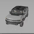 Modern Silver Pickup Truck With Panoramic Roof Rugged Tires And Spacious Truck Bed