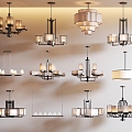 New Chinese Chandelier Combination Light Luxury Chandelier Chinese Chandelier for Living Room and Dining Room 3d model