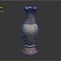 Elegant Ceramic Vase With Brown Red Hue Floral Petal Top And Decorative Patterns