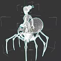 Green Skinned Female Character Riding Giant Spider Creature With Ornate Hairpiece And Colorful Legs