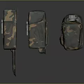 Military Style Tactical Camouflage Gear With Utility Belt And Functional Knife