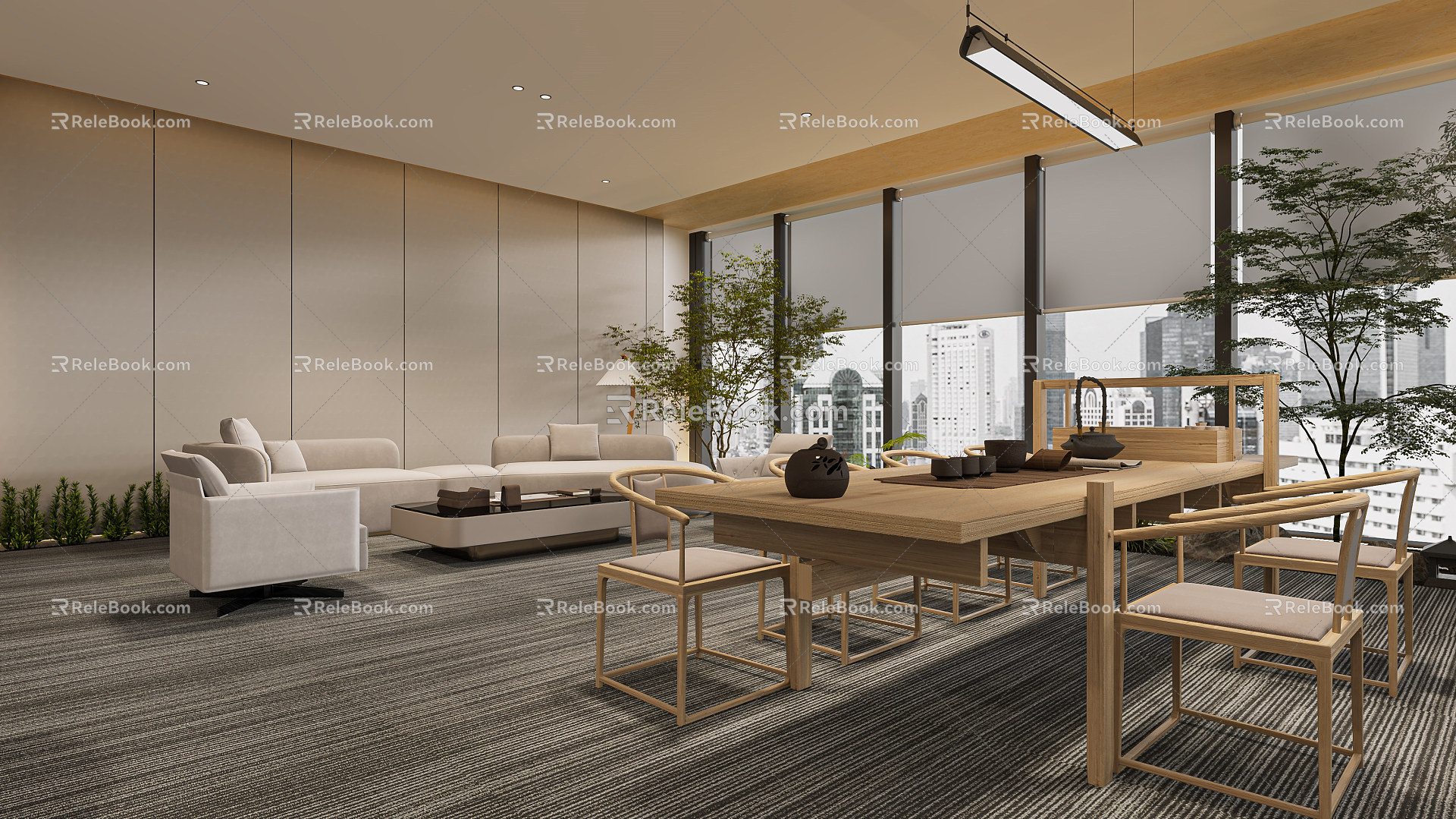 New Chinese Office Manager Office 3d model