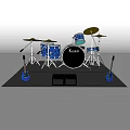 Blue Ludwig Drum Set With Electric Guitars Cymbals And Amplifier Equipment