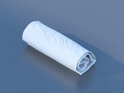 White Rolled Soft Towel Ideal for Daily Home Use and Bathroom Needs 3d model