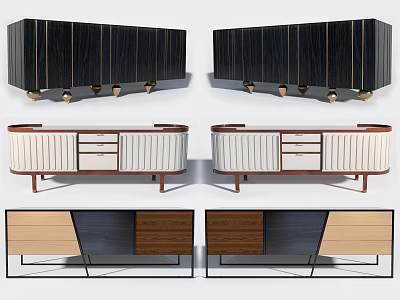 Modern TV Stand Designs Featuring Wooden Panels Metal Legs And Storage Drawers 3d model