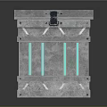 Textured Metallic Box With Turquoise Accents On Top And Side Panels