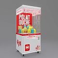 Amusement Equipment Claw Machine With Colorful Toys Transparent Window Red White Body Design