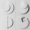 Modern Artistic Circular Wall Decor With Colorful Patterns And Geometric Shapes 3d model
