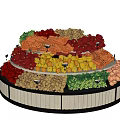 Shelf Display Cabinet Vegetable and Fruit Rack Round Vegetable and Fruit Rack Vegetable Rack 3d model