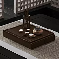 Chinese Style Bamboo Tea Tray With Teapot Cups And Utensil Holder Decor