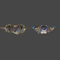 Fantasy Ornate Armor Models With Gold Blue Accents And Intricate Designs