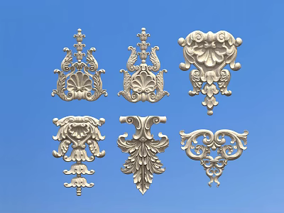 Intricate Detailed Ornate Carvings With Various Decorative Patterns And Designs 3d model
