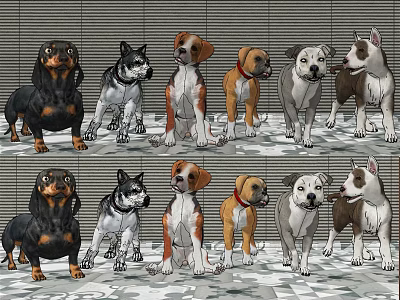 Modern Dog Pet Dog 3d model