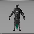 Medieval Knight Armor With Black Silver Decorative Design And Green Accent Shield