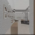 Modern Specialty Store With White Walls Wooden Elements Display Windows Bench And Recessed Lighting
