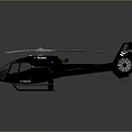 Modern Black Shiny Helicopter With Sleek Design And Blue Rotors