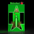 Helneker Green Star Themed Structure With Tower Red Star And Decorative Elements 3d model