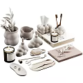 Decorative Ornament Set with Cloud Shaped Vase Plants Tissue Holder Chopstick Rest and Scented Candle