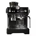 Black La Specialista Espresso Machine Modern Kitchen Appliance With Control Knobs And Pressure Gauge