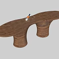 Reception Desk Desk Leisure Table Sharing Table Dining Table Bar Table Ornaments Arc Dining Table Round Table 3d model