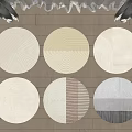 Round Rugs Design With Various Patterns Textures And Neutral Tones On Wooden Floor