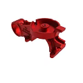 Red Metal Mechanical Part With Circular Design And Connecting Components 3d model