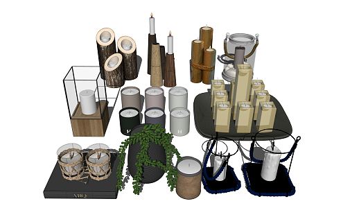 Modern candles 3d model